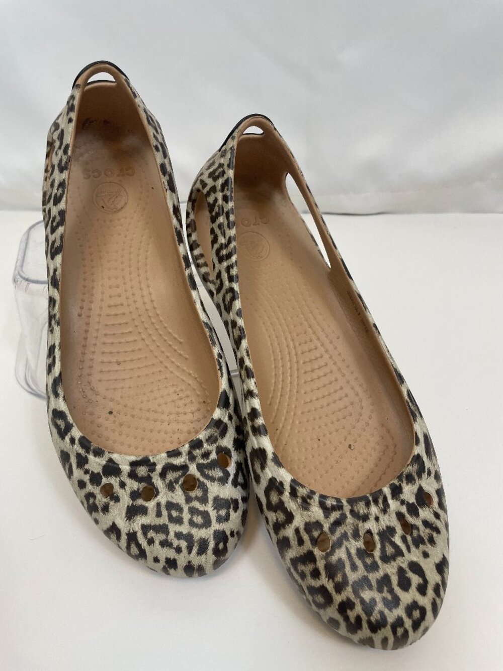 Crocs Kadee Ballet Flats Leopard Animal Print Slip-On Comfort Shoes Size: 8